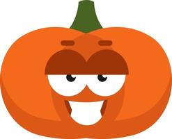 Pumpkin smiling with teeth, illustration, vector on a white background.