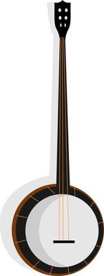 Banjo instrument, illustration, vector on white background.