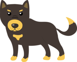 Cute cartoon dog cropout png