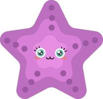 Purple starfish, illustration, vector on white background