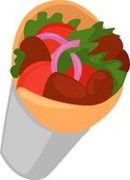 Shawarma food, illustration, vector on white background