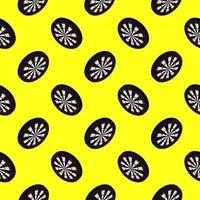 tablero de dardos, patrón sin costuras sobre fondo amarillo. vector