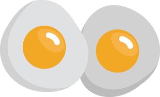 Two fried eggs, illustration, vector, on a white background. vector