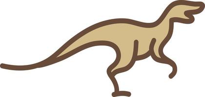 Small brown dinosaur, illustration, vector on a white background.