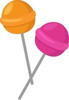 Two lolipops, illustration, vector on a white background.