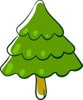 Cartoon tree, illustration, vector on white background.