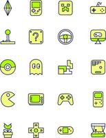 Gaming icon pack, illustration, vector on a white background.