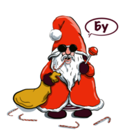Santa Claus con vuoto regalo Borsa e lecca-lecca png