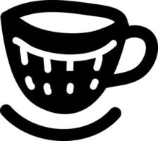 Simple small black cup, icon illustration, vector on white background