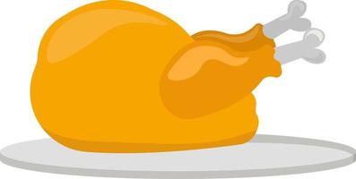 Carve turkey, illustration, vector on white background.