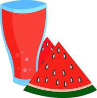 Watermelon juice, illustration, vector on white background.