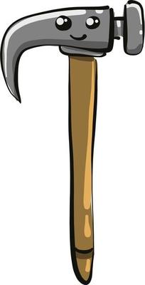 Small hammer, illustration, vector on white background.