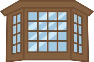 Home big window, illustration, vector, on a white background. vector