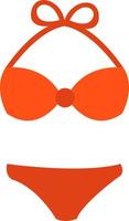 Red swimsuit, illustration, vector, on a white background. vector