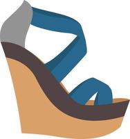 Wedge shoes, illustration, vector on white background.