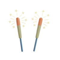 Two 3D Sparkler png