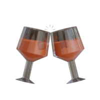 3D glass of wine png