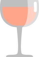 Glass of rose, icon illustration, vector on white background