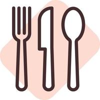 Restaurant silverware, illustration, vector on a white background.