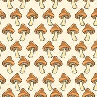 Mushroom pattern, illustration, vector on white background.