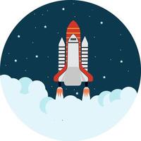 Space rocket ,illustration, vector on white background.