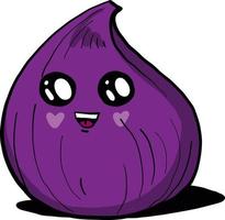 Cute purple fig, illustration, vector on a white background.