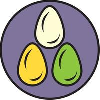 Three easter eggs, illustration, vector on a white background.