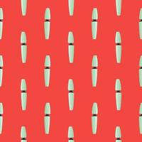 Small mascara,seamless pattern on red background. vector
