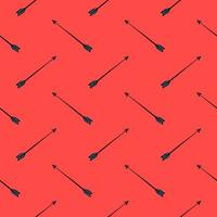 Small arrows , seamless pattern on a red background. vector
