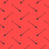 Small arrows , seamless pattern on a red background. vector