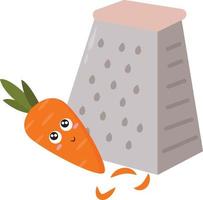 Cute little carrot, illustration, vector on white background.