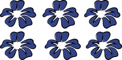 Blue flowers, illustration, vector on white background.