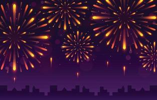 Fireworks Party at Night Background vector