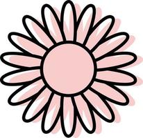 Baby pink minimal flower, icon illustration, vector on white background