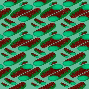 patrón eclair, patrón sin costuras sobre fondo verde. vector