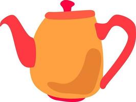 Orange kettle, illustration, vector on white background.