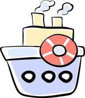 Small ship, illustration, vector on white background.