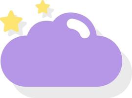 Night cloud, icon illustration, vector on white background