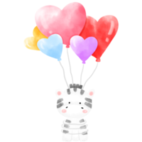 Zebra und Luftballons png