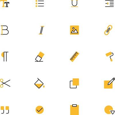 Editing icon pack, illustration, vector on a white background.