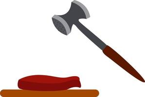 Meat hammer, illustration, vector on white background.