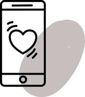 Phone heartbeat tracker, illustration, vector, on a white background. vector