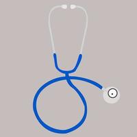 Blue stethoscope, illustration, vector on white background.