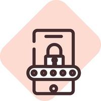 App lock, illustration, vector on a white background.