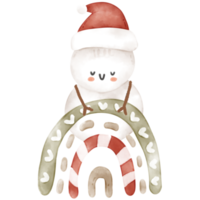 Christmas rainbow snowman png