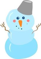 Flat snowman, illustration, vector on white background.