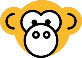 Yellow monkey, illustration, vector on a white background.