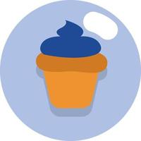 Blueberry cupcake, illustration, vector on a white background.