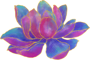 adorno de flor de loto dorado dibujado a mano png