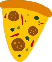 Pizza cut, illustration, vector on white background.